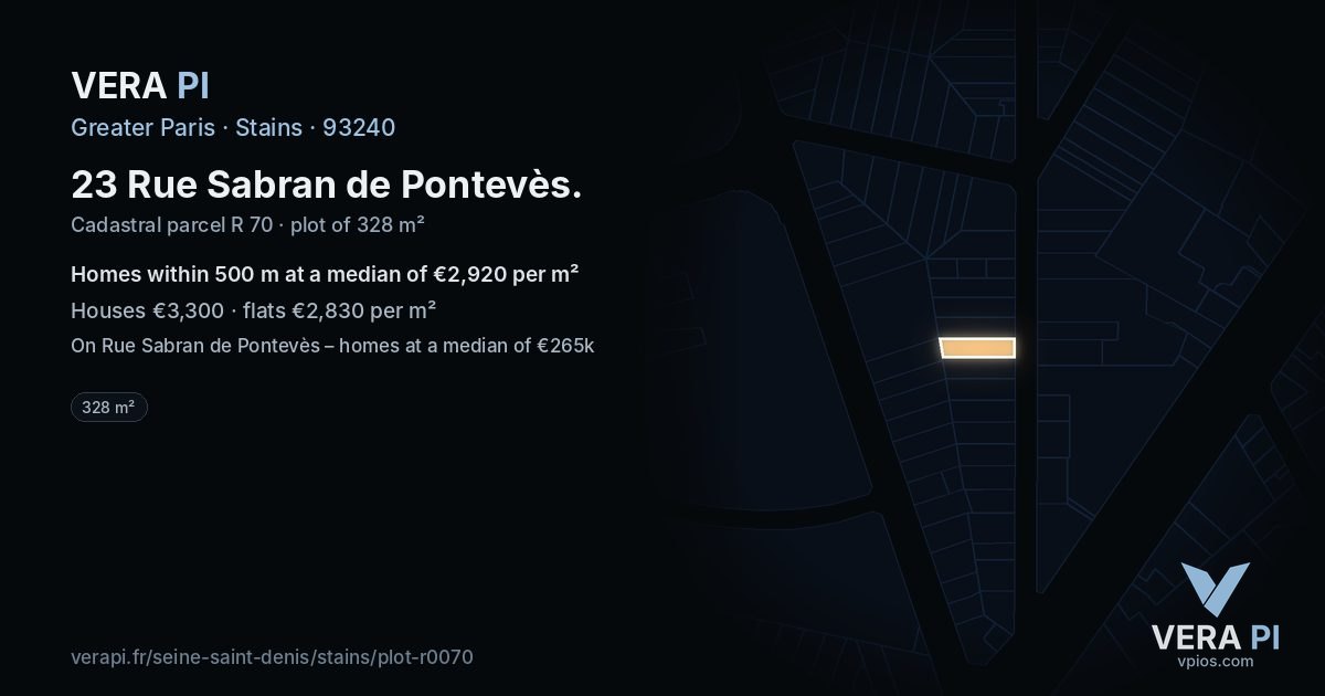23 Rue Sabran de Pontevès, Stains at night – the plot lit, the parcels around coloured by the prices near them