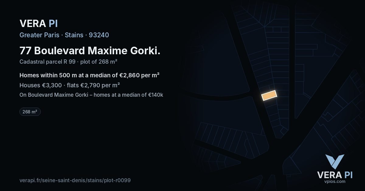 77 Boulevard Maxime Gorki, Stains at night – the plot lit, the parcels around coloured by the prices near them
