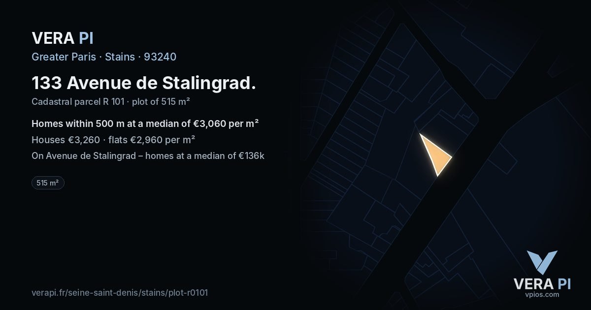 133 Avenue de Stalingrad, Stains at night – the plot lit, the parcels around coloured by the prices near them