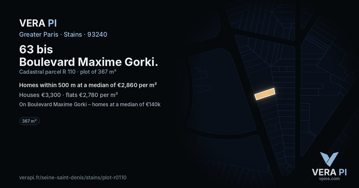 63 bis Boulevard Maxime Gorki, Stains at night – the plot lit, the parcels around coloured by the prices near them