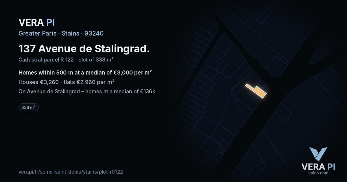 137 Avenue de Stalingrad, Stains at night – the plot lit, the parcels around coloured by the prices near them