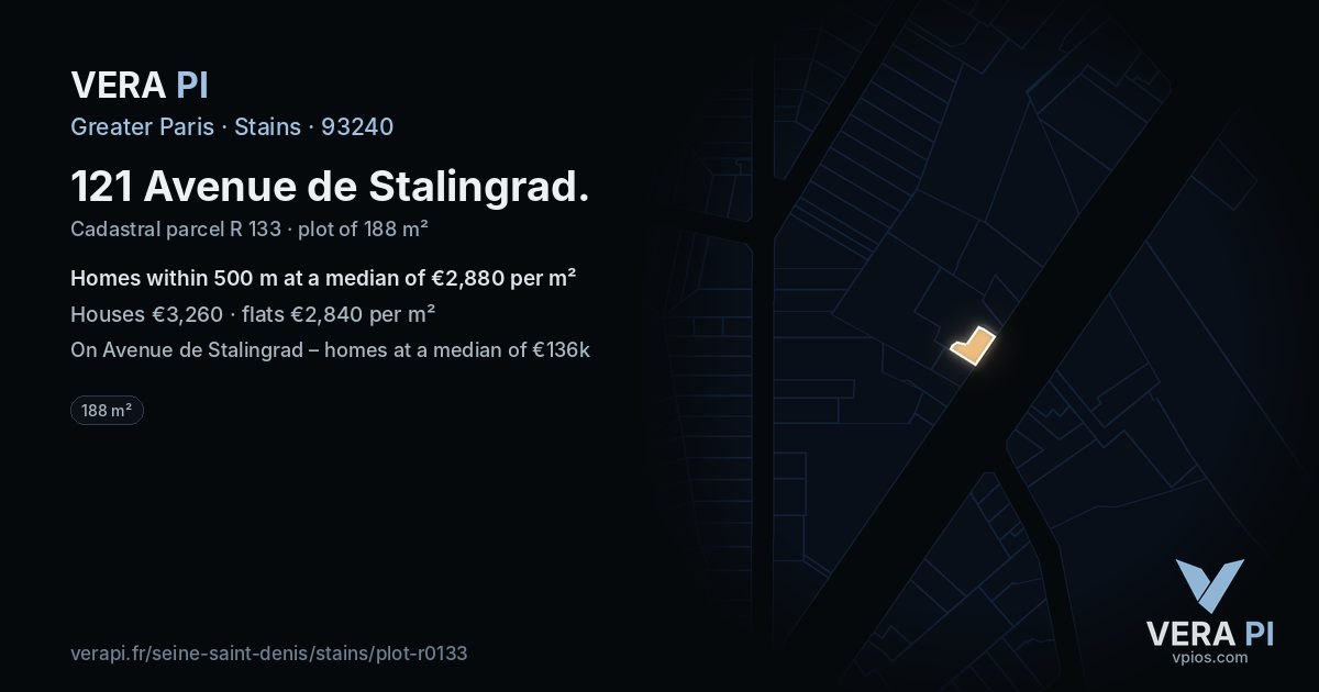 121 Avenue de Stalingrad, Stains at night – the plot lit, the parcels around coloured by the prices near them