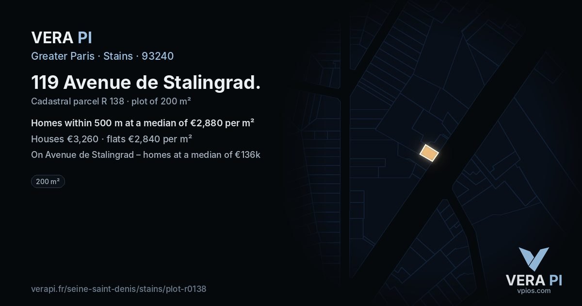 119 Avenue de Stalingrad, Stains at night – the plot lit, the parcels around coloured by the prices near them