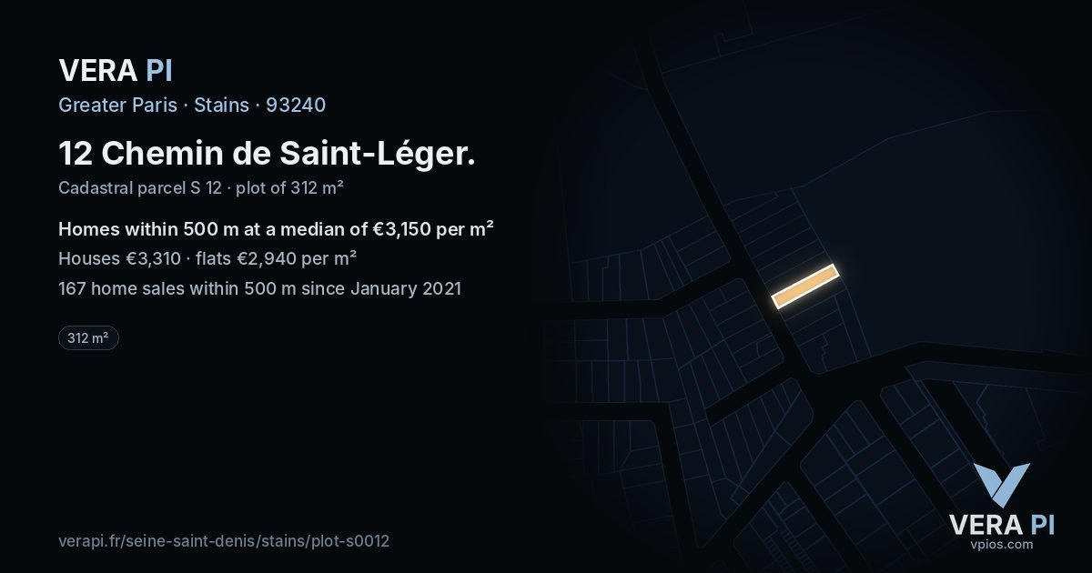 12 Chemin de Saint-Léger, Stains at night – the plot lit, the parcels around coloured by the prices near them