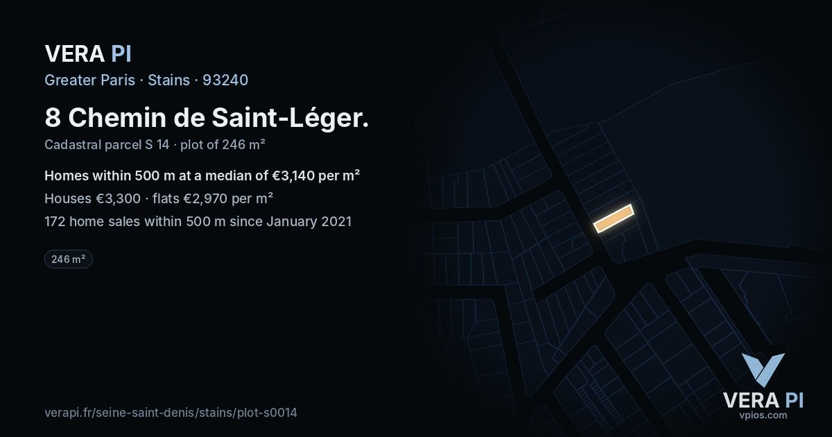 8 Chemin de Saint-Léger, Stains at night – the plot lit, the parcels around coloured by the prices near them