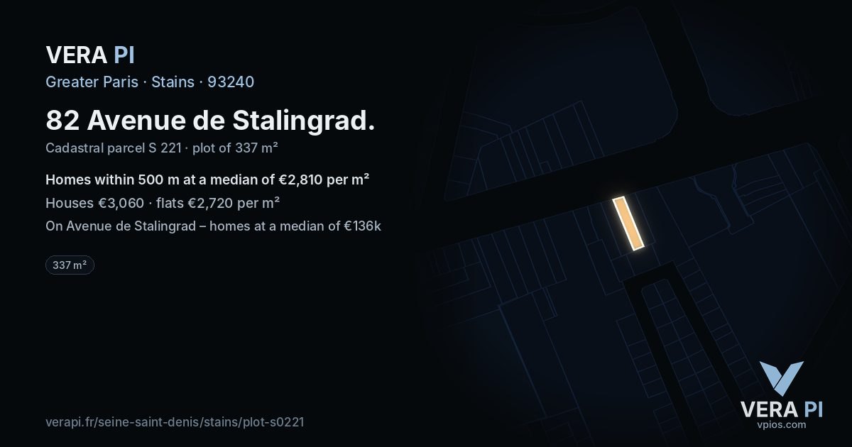 82 Avenue de Stalingrad, Stains at night – the plot lit, the parcels around coloured by the prices near them