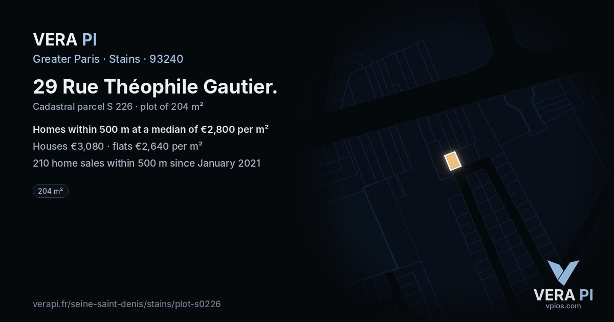 29 Rue Théophile Gautier, Stains at night – the plot lit, the parcels around coloured by the prices near them