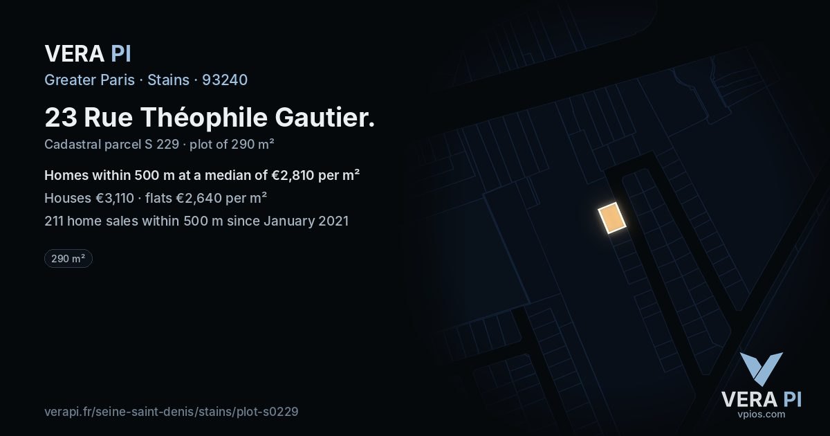 23 Rue Théophile Gautier, Stains at night – the plot lit, the parcels around coloured by the prices near them