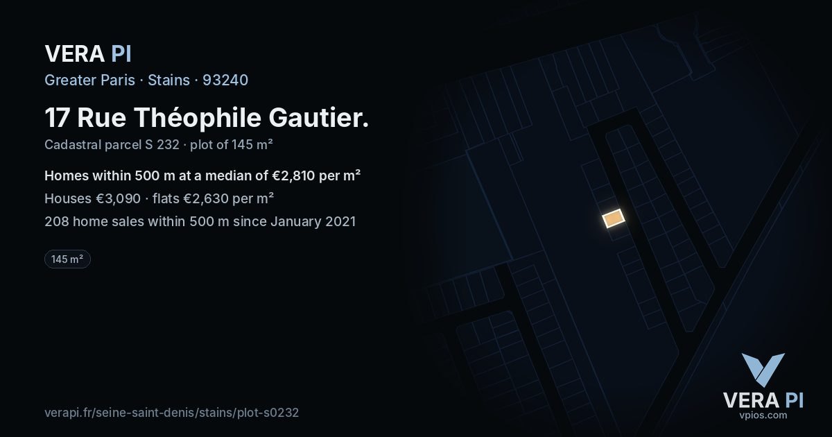 17 Rue Théophile Gautier, Stains at night – the plot lit, the parcels around coloured by the prices near them