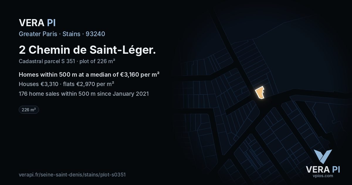2 Chemin de Saint-Léger, Stains at night – the plot lit, the parcels around coloured by the prices near them