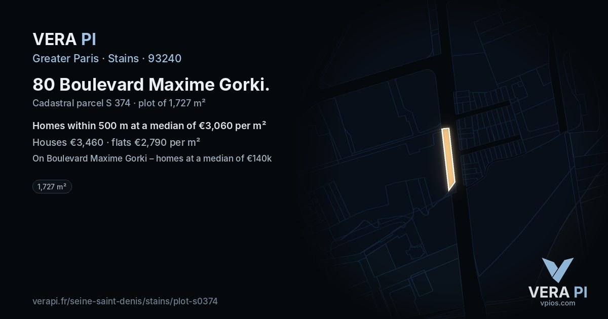 80 Boulevard Maxime Gorki, Stains at night – the plot lit, the parcels around coloured by the prices near them