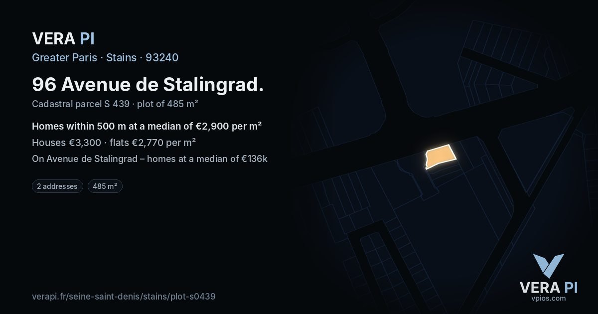96 Avenue de Stalingrad, Stains at night – the plot lit, the parcels around coloured by the prices near them