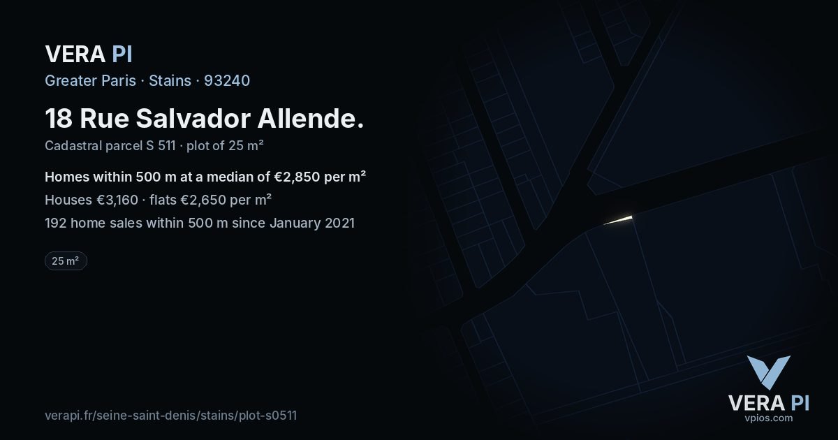 18 Rue Salvador Allende, Stains at night – the plot lit, the parcels around coloured by the prices near them