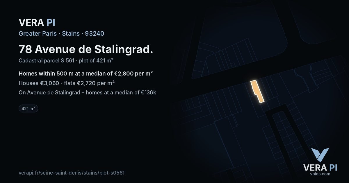 78 Avenue de Stalingrad, Stains at night – the plot lit, the parcels around coloured by the prices near them