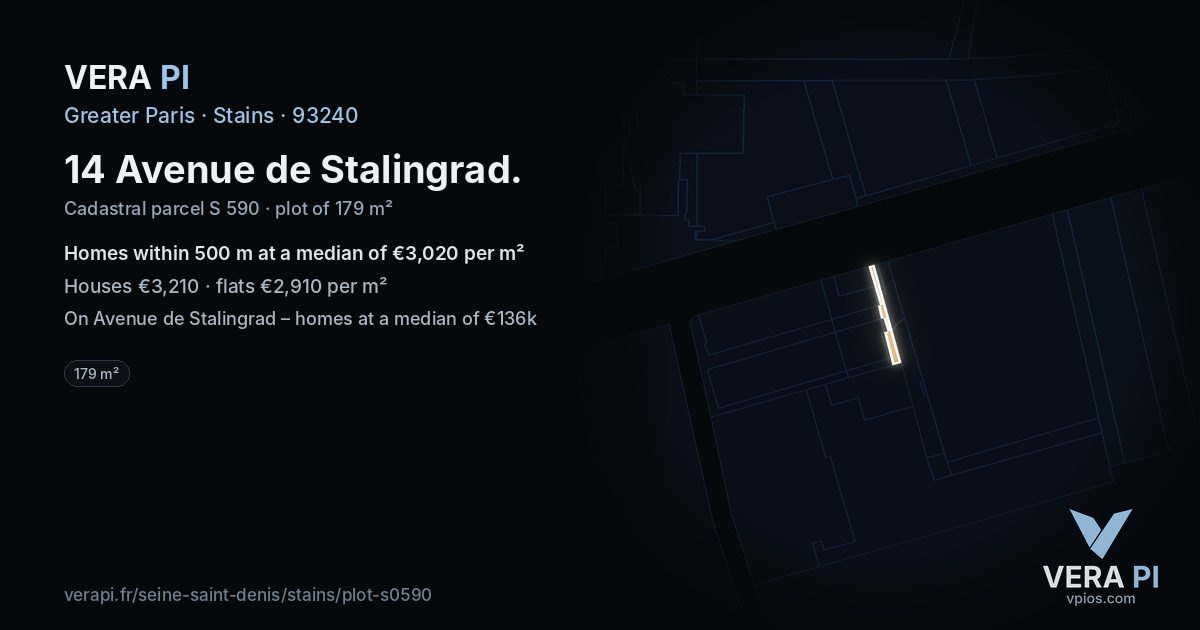 14 Avenue de Stalingrad, Stains at night – the plot lit, the parcels around coloured by the prices near them