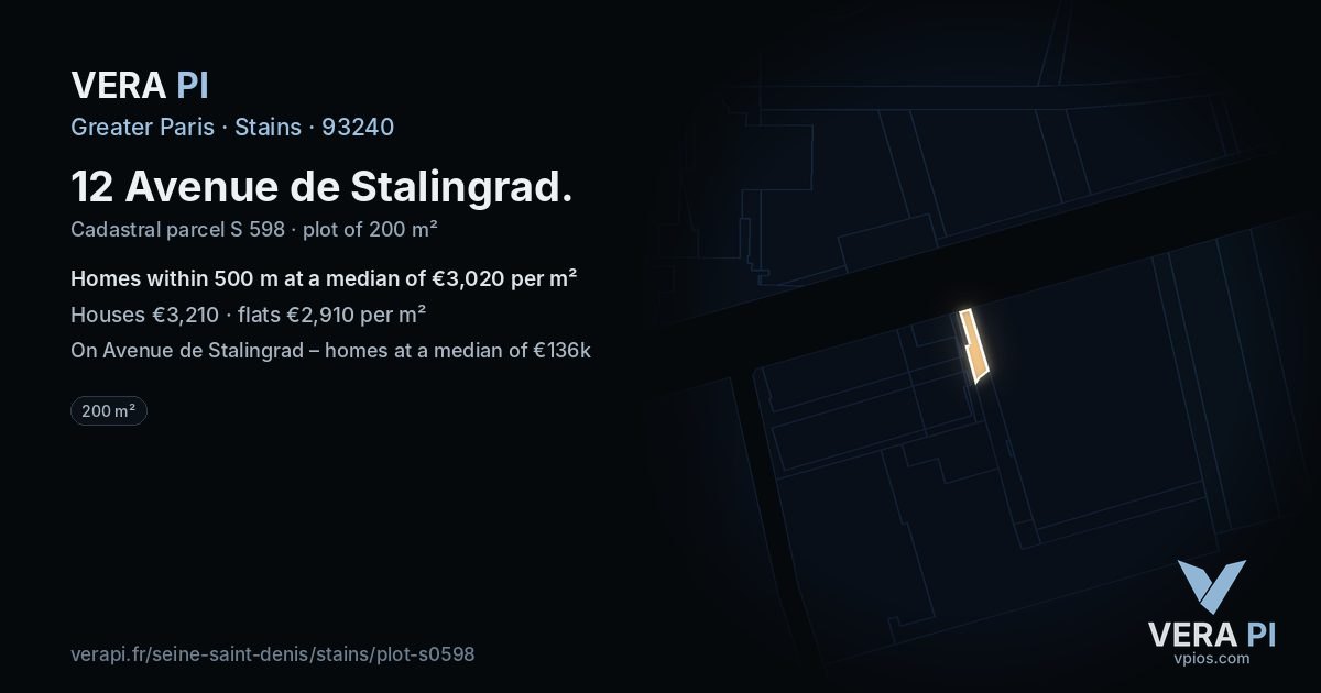 12 Avenue de Stalingrad, Stains at night – the plot lit, the parcels around coloured by the prices near them