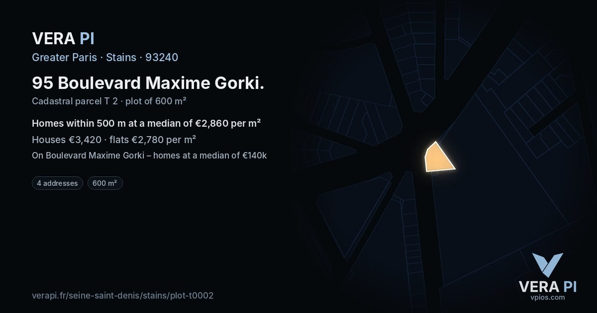 95 Boulevard Maxime Gorki, Stains at night – the plot lit, the parcels around coloured by the prices near them