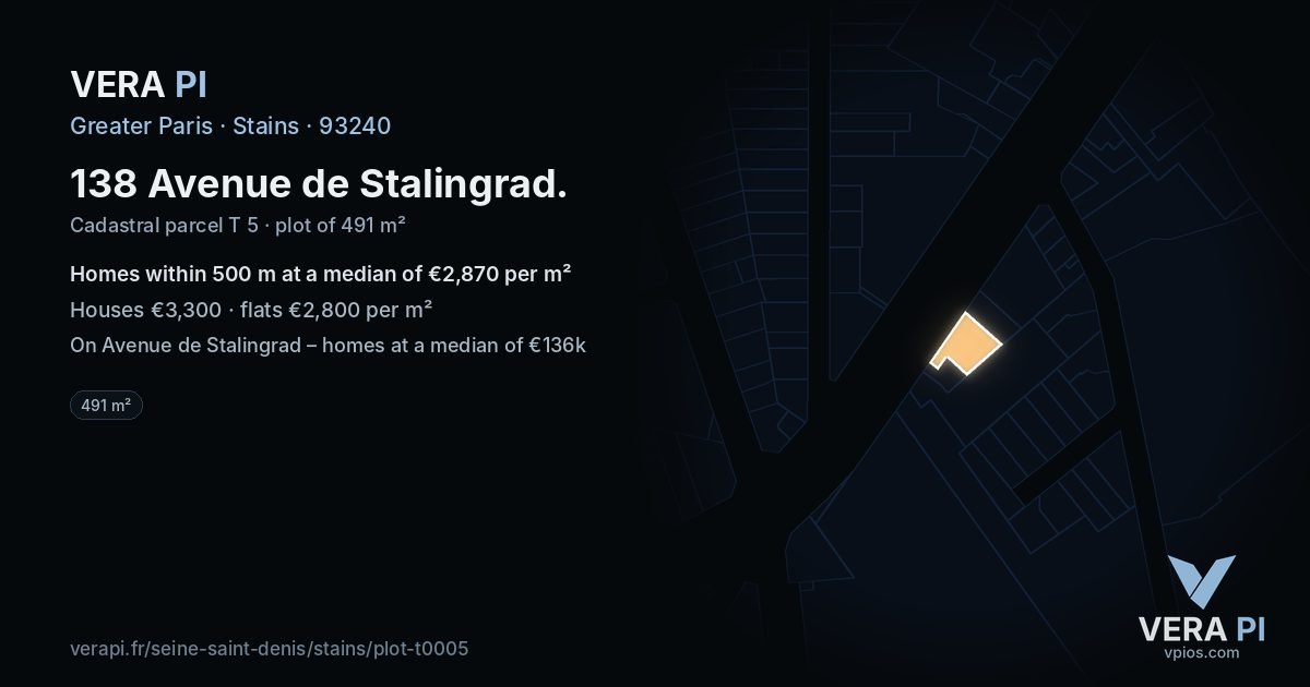 138 Avenue de Stalingrad, Stains at night – the plot lit, the parcels around coloured by the prices near them