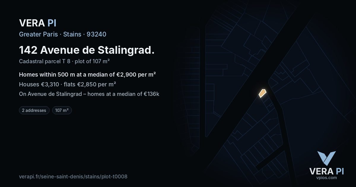 142 Avenue de Stalingrad, Stains at night – the plot lit, the parcels around coloured by the prices near them