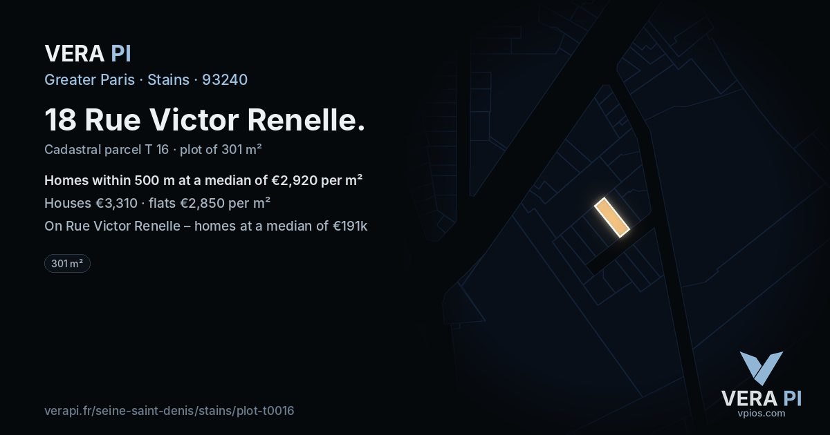 18 Rue Victor Renelle, Stains at night – the plot lit, the parcels around coloured by the prices near them
