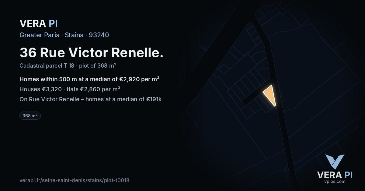 36 Rue Victor Renelle, Stains at night – the plot lit, the parcels around coloured by the prices near them