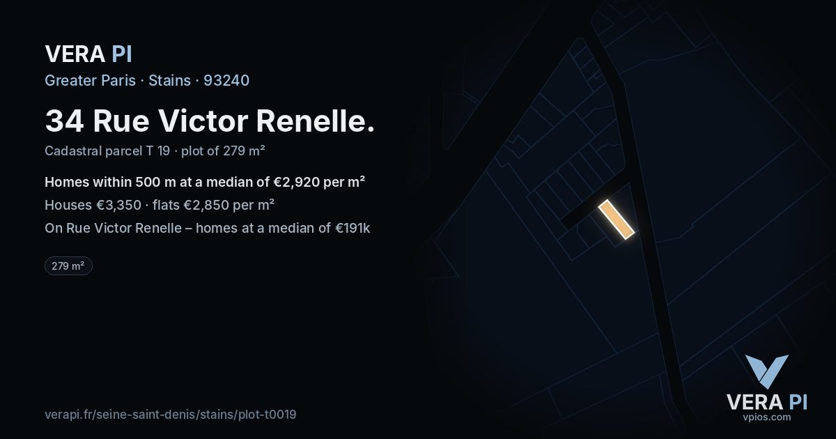 34 Rue Victor Renelle, Stains at night – the plot lit, the parcels around coloured by the prices near them