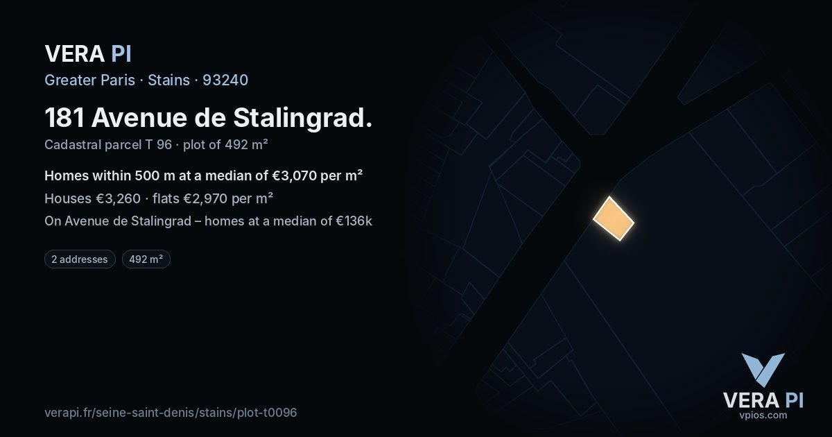 181 Avenue de Stalingrad, Stains at night – the plot lit, the parcels around coloured by the prices near them