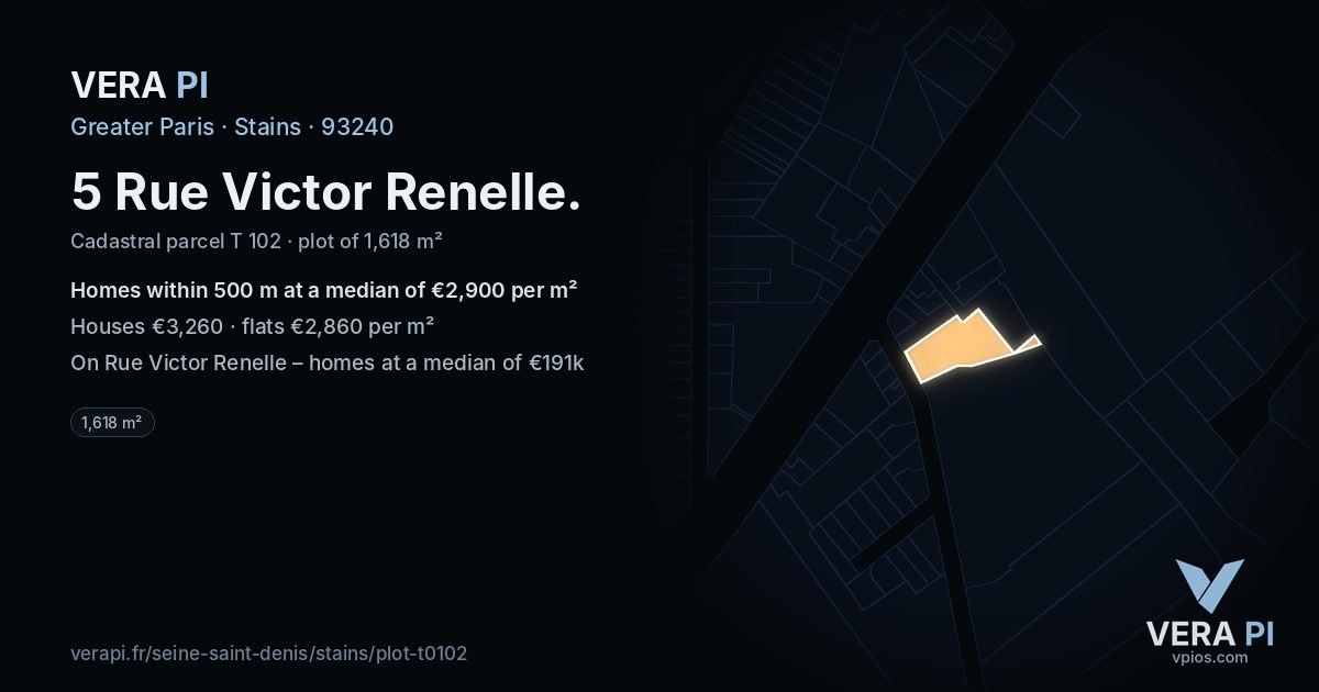 5 Rue Victor Renelle, Stains at night – the plot lit, the parcels around coloured by the prices near them