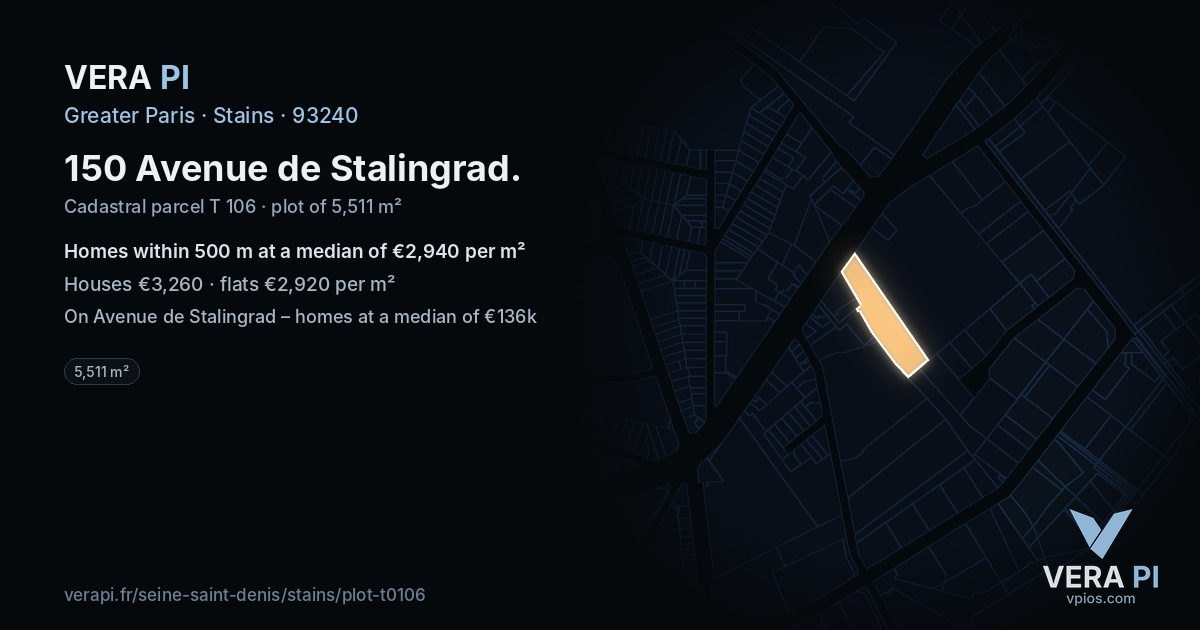 150 Avenue de Stalingrad, Stains at night – the plot lit, the parcels around coloured by the prices near them