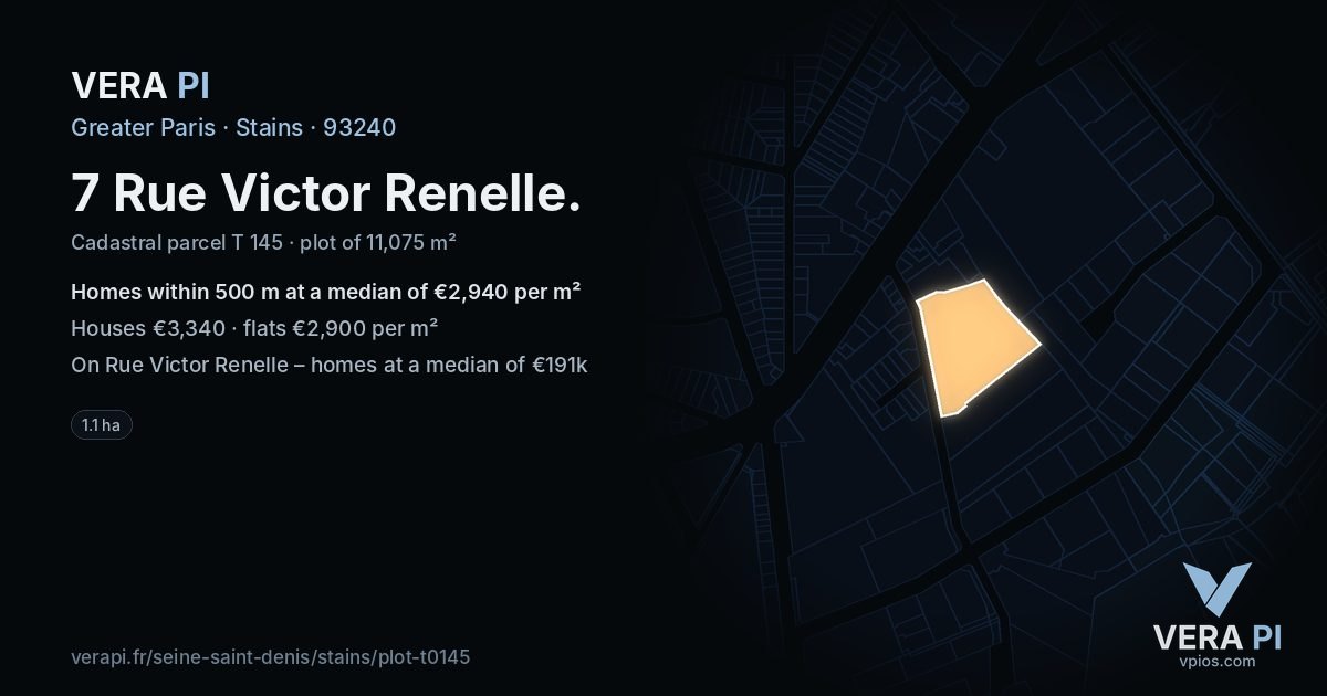 7 Rue Victor Renelle, Stains at night – the plot lit, the parcels around coloured by the prices near them