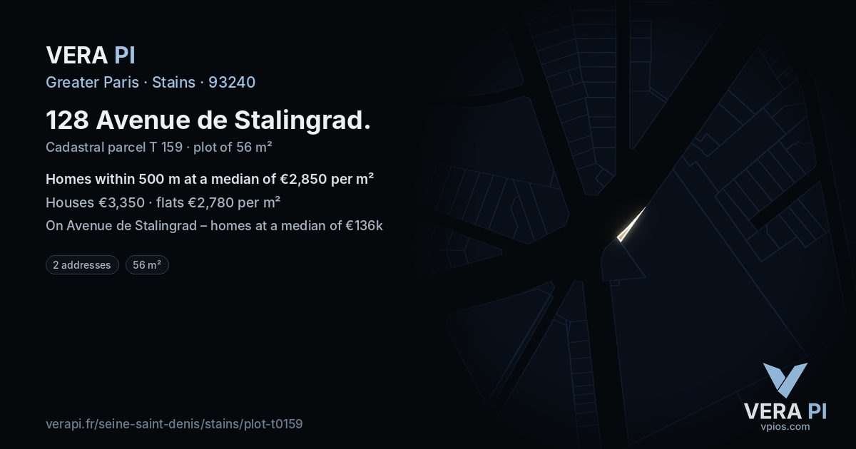 128 Avenue de Stalingrad, Stains at night – the plot lit, the parcels around coloured by the prices near them
