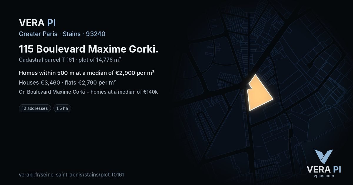 115 Boulevard Maxime Gorki, Stains at night – the plot lit, the parcels around coloured by the prices near them