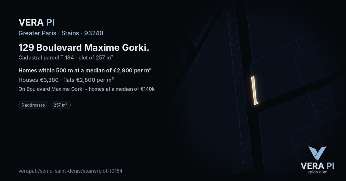 129 Boulevard Maxime Gorki, Stains at night – the plot lit, the parcels around coloured by the prices near them