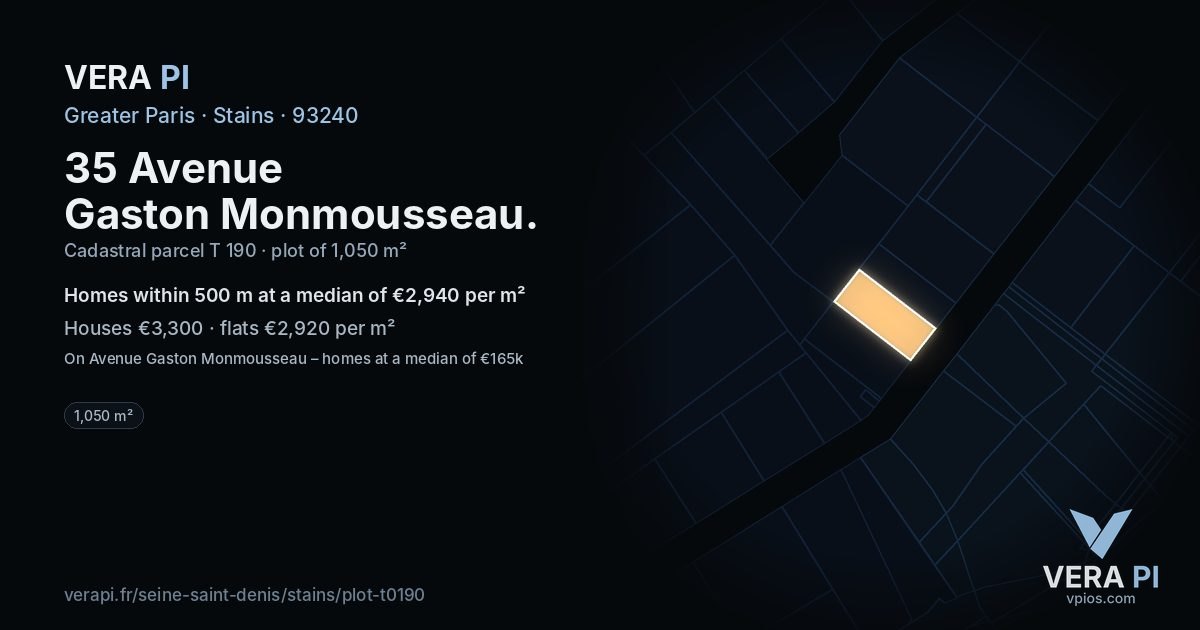 35 Avenue Gaston Monmousseau, Stains at night – the plot lit, the parcels around coloured by the prices near them