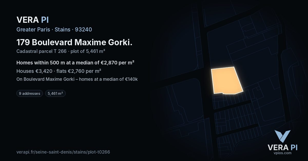 179 Boulevard Maxime Gorki, Stains at night – the plot lit, the parcels around coloured by the prices near them