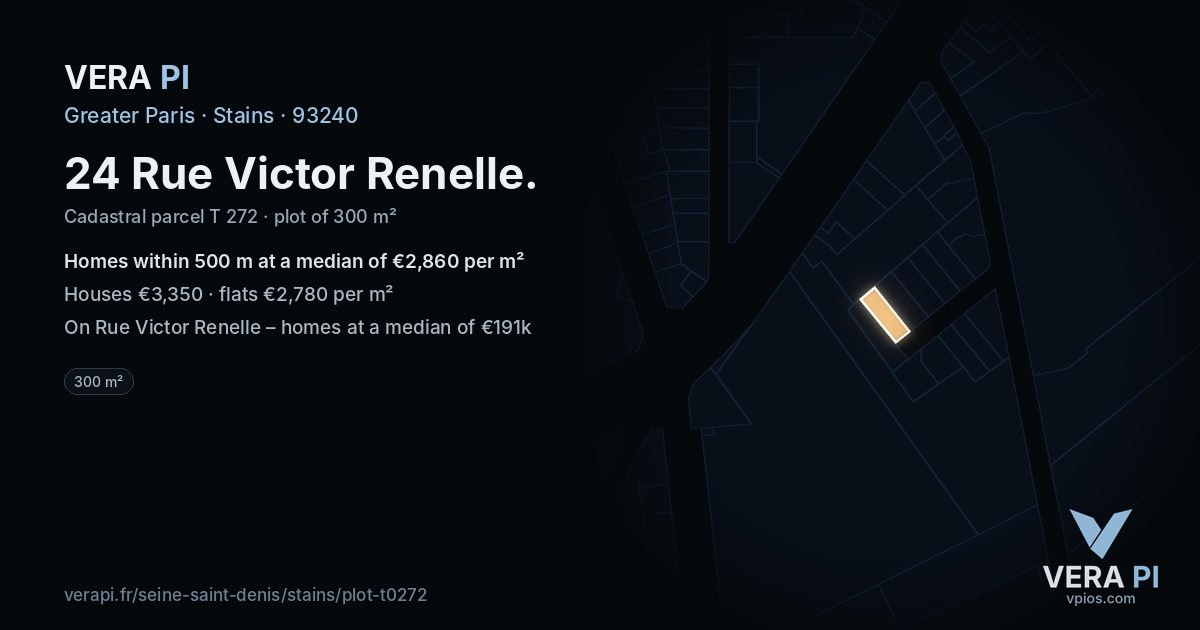 24 Rue Victor Renelle, Stains at night – the plot lit, the parcels around coloured by the prices near them