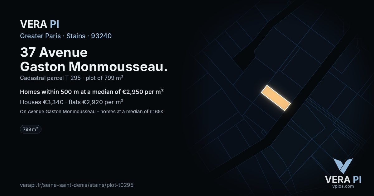 37 Avenue Gaston Monmousseau, Stains at night – the plot lit, the parcels around coloured by the prices near them