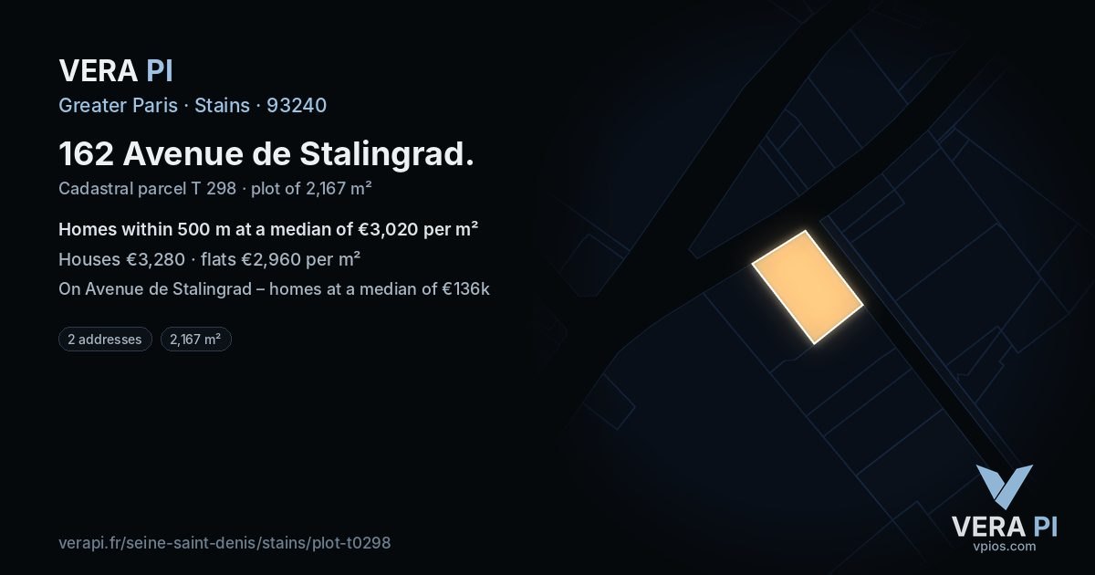 162 Avenue de Stalingrad, Stains at night – the plot lit, the parcels around coloured by the prices near them