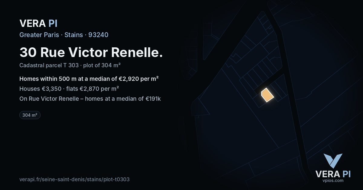 30 Rue Victor Renelle, Stains at night – the plot lit, the parcels around coloured by the prices near them