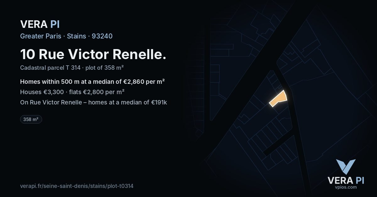10 Rue Victor Renelle, Stains at night – the plot lit, the parcels around coloured by the prices near them