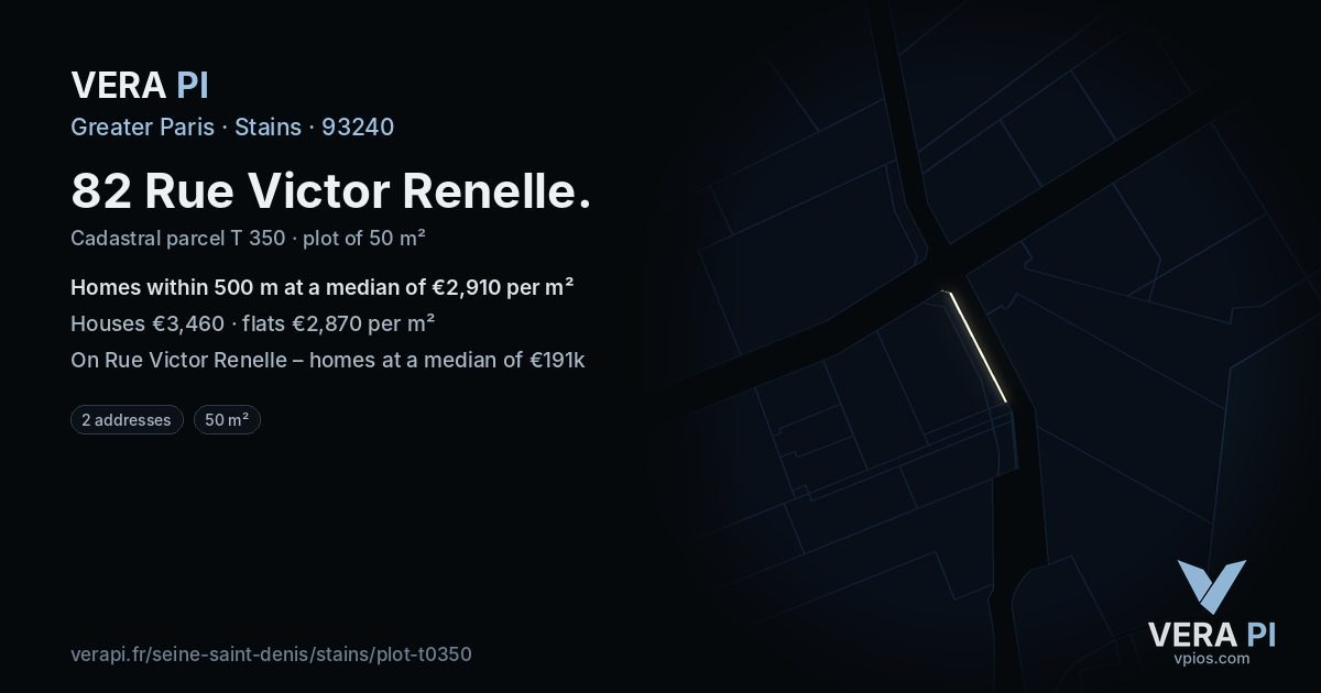 82 Rue Victor Renelle, Stains at night – the plot lit, the parcels around coloured by the prices near them
