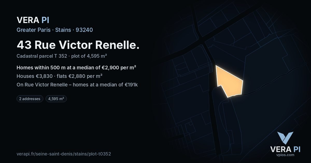 43 Rue Victor Renelle, Stains at night – the plot lit, the parcels around coloured by the prices near them