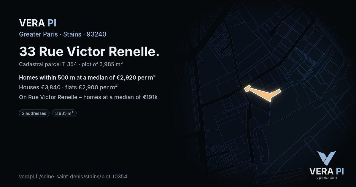 33 Rue Victor Renelle, Stains at night – the plot lit, the parcels around coloured by the prices near them