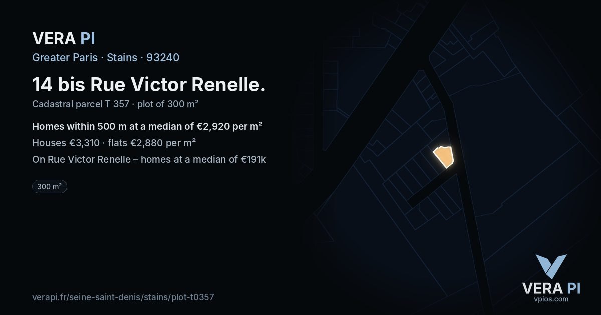 14 bis Rue Victor Renelle, Stains at night – the plot lit, the parcels around coloured by the prices near them