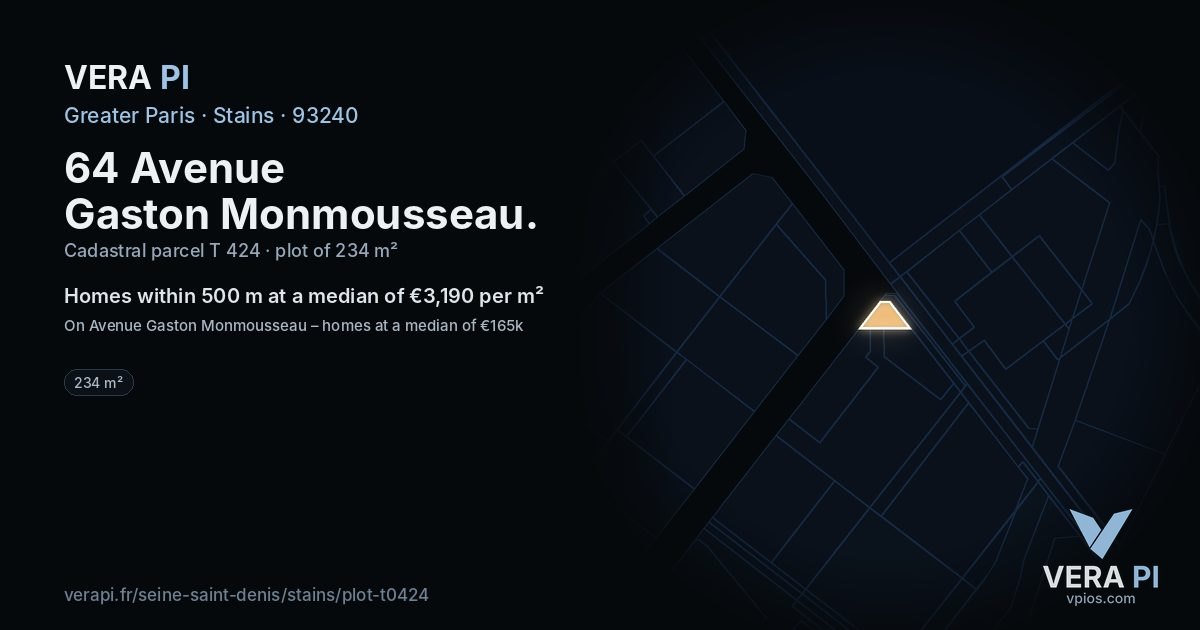 64 Avenue Gaston Monmousseau, Stains at night – the plot lit, the parcels around coloured by the prices near them