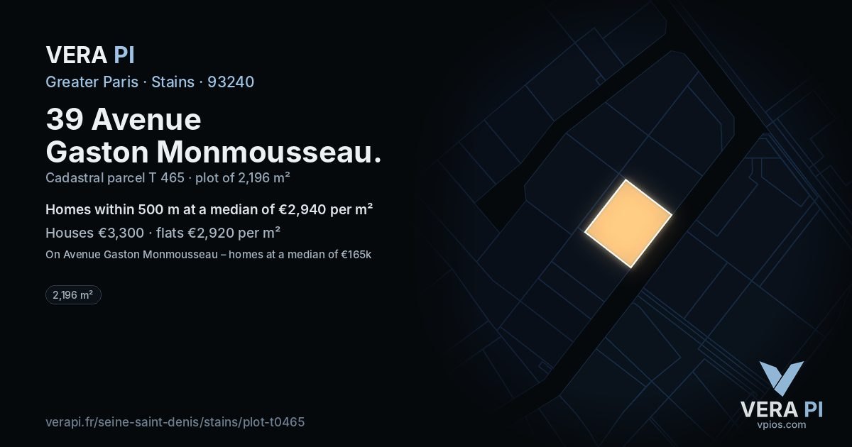 39 Avenue Gaston Monmousseau, Stains at night – the plot lit, the parcels around coloured by the prices near them