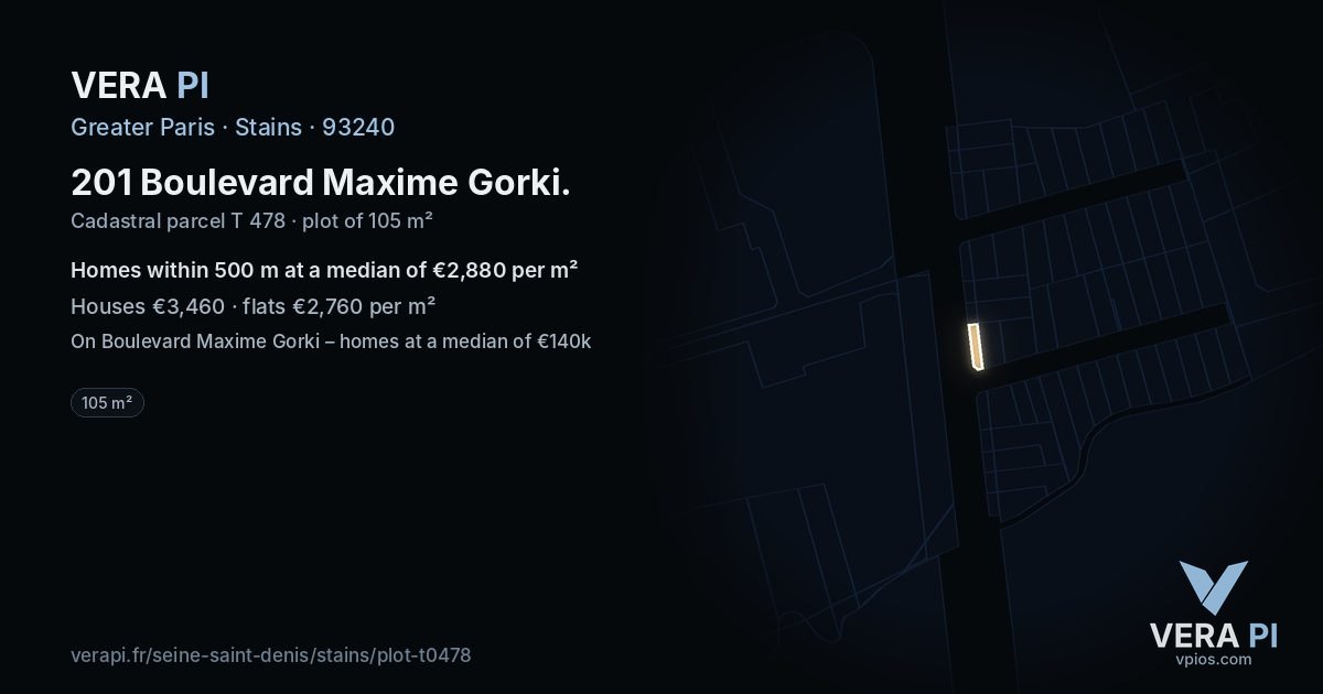 201 Boulevard Maxime Gorki, Stains at night – the plot lit, the parcels around coloured by the prices near them
