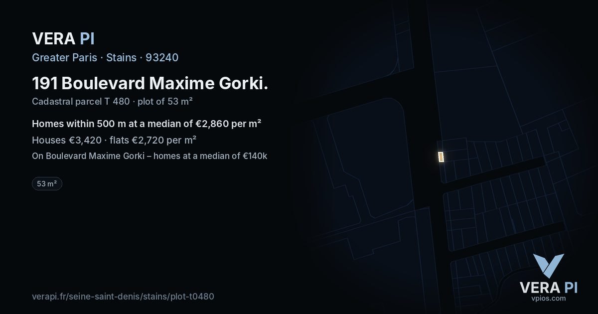 191 Boulevard Maxime Gorki, Stains at night – the plot lit, the parcels around coloured by the prices near them