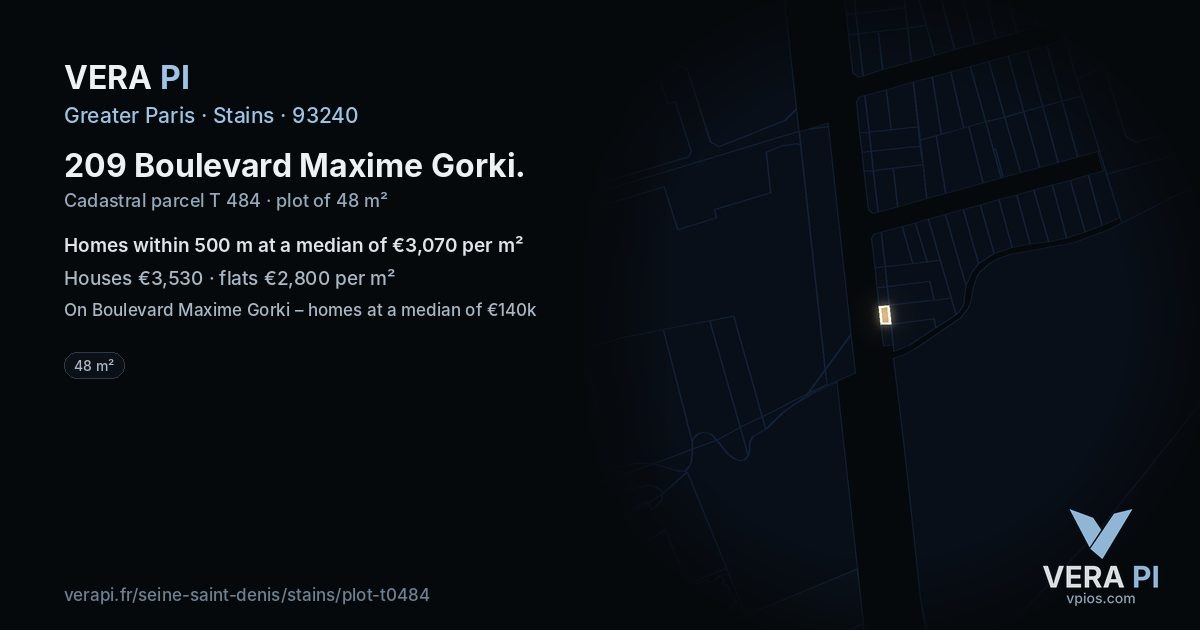 209 Boulevard Maxime Gorki, Stains at night – the plot lit, the parcels around coloured by the prices near them