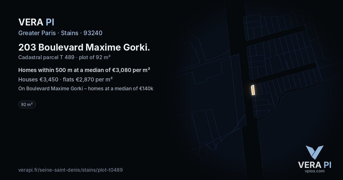 203 Boulevard Maxime Gorki, Stains at night – the plot lit, the parcels around coloured by the prices near them